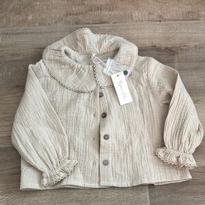 Rylee + Cru Cream Button-Up Blouse